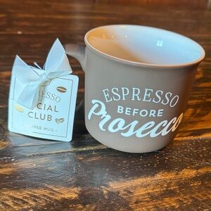 Espresso Before Prosecco Taupe Camper Mug - (Brand: )
